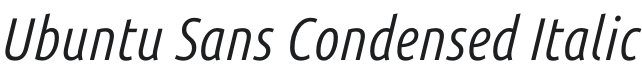 Ubuntu Sans Condensed Italic Font Preview