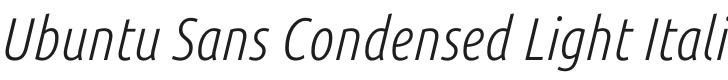 Ubuntu Sans Condensed Light Italic Font Preview