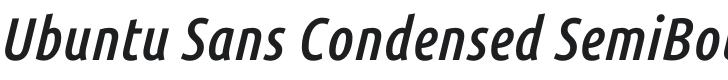 Ubuntu Sans Condensed SemiBold Italic Font Preview
