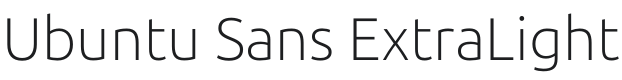 Ubuntu Sans ExtraLight Font Preview