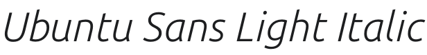 Ubuntu Sans Light Italic Font Preview