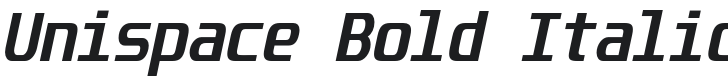 Unispace-BoldItalic Font Preview