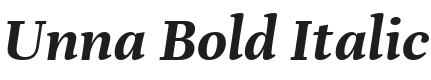 Unna Bold Italic Font Preview