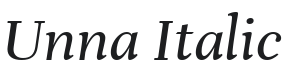 Unna Italic Font Preview