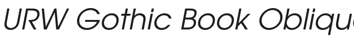 URW Gothic Book Oblique Font Preview