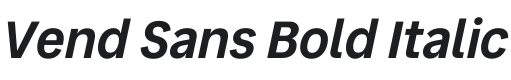 Vend Sans Bold Italic Font Preview