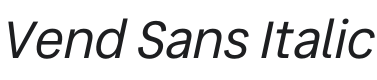 Vend Sans Italic Font Preview