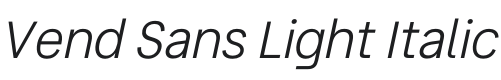 Vend Sans Light Italic Font Preview