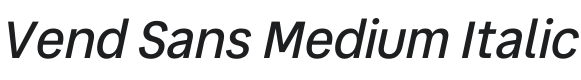 Vend Sans Medium Italic Font Preview