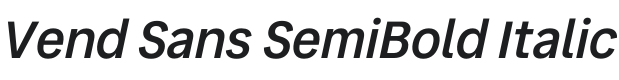 Vend Sans SemiBold Italic Font Preview