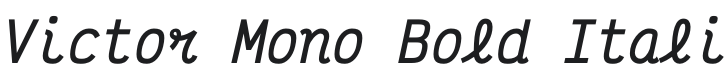 Victor Mono Bold Italic Font Preview