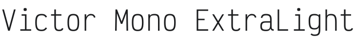 Victor Mono ExtraLight Font Preview