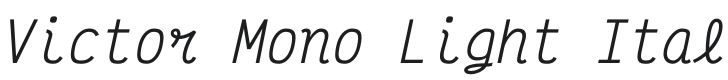 Victor Mono Light Italic Font Preview