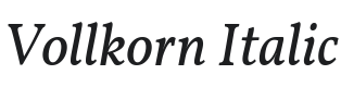 Vollkorn Italic Font Preview