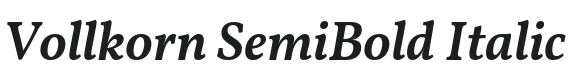 Vollkorn SemiBold Italic Font Preview