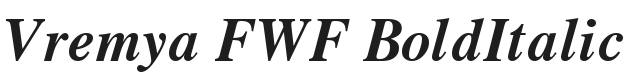 Vremya FWF BoldItalic Font Preview