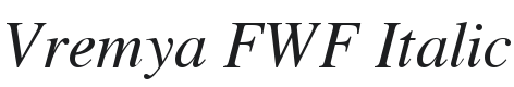 Vremya FWF Italic Font Preview