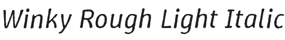 Winky Rough Light Italic Font Preview