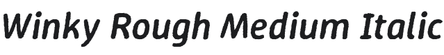 Winky Rough Medium Italic Font Preview