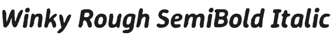 Winky Rough SemiBold Italic Font Preview