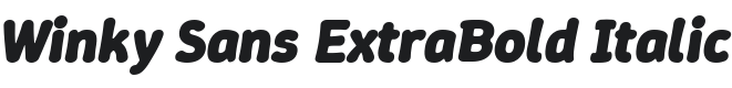 Winky Sans ExtraBold Italic Font Preview