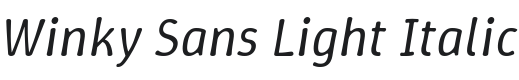 Winky Sans Light Italic Font Preview