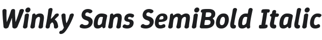 Winky Sans SemiBold Italic Font Preview