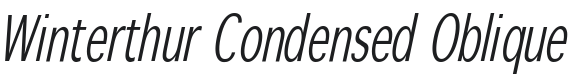 Winterthur Condensed Oblique Font Preview