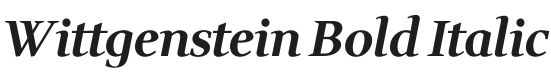 Wittgenstein Bold Italic Font Preview