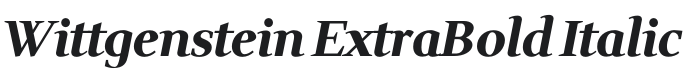Wittgenstein ExtraBold Italic Font Preview