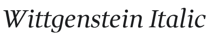 Wittgenstein Italic Font Preview