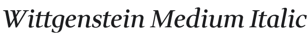 Wittgenstein Medium Italic Font Preview