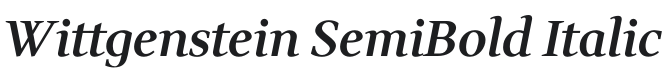 Wittgenstein SemiBold Italic Font Preview