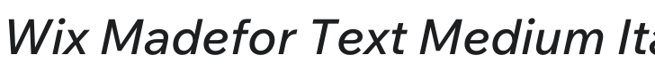 Wix Madefor Text Medium Italic Font Preview