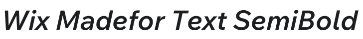 Wix Madefor Text SemiBold Italic Font Preview