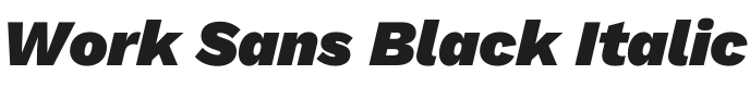 Work Sans Black Italic Font Preview