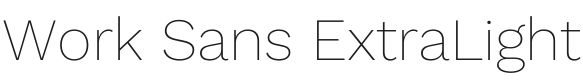 Work Sans ExtraLight Font Preview