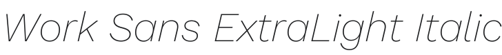 Work Sans ExtraLight Italic Font Preview