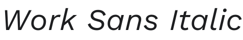 Work Sans Italic Font Preview