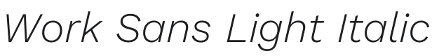 Work Sans Light Italic Font Preview