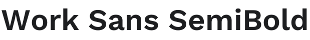 Work Sans SemiBold Font Preview