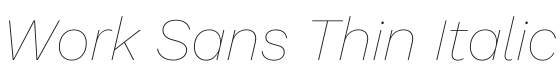 Work Sans Thin Italic Font Preview