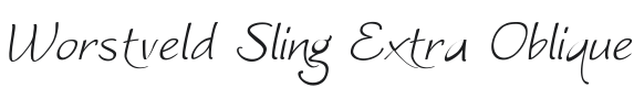 Worstveld Sling Extra Oblique Font Preview