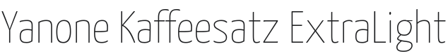 Yanone Kaffeesatz ExtraLight Font Preview