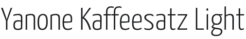 Yanone Kaffeesatz Light Font Preview