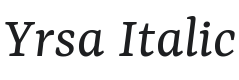 Yrsa Italic Font Preview