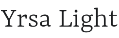 Yrsa Light Font Preview