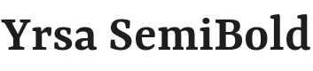 Yrsa SemiBold Font Preview