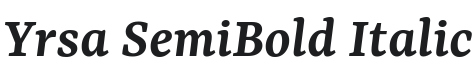 Yrsa SemiBold Italic Font Preview