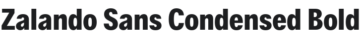 Zalando Sans Condensed Bold Font Preview